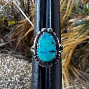 Native American Sterling Silver Ring with Turquoise